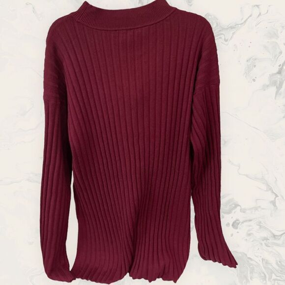 NEW Vince Camuto Rib-Knit Mock Neck Sweater -
Se XL - Fall Harmony Earth Red - Picture 2 of 2